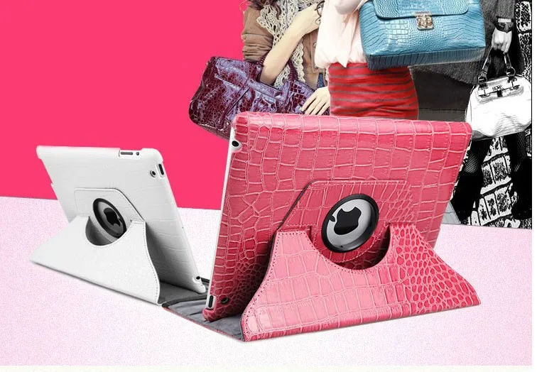Модный чехол из крокодиловой кожи с поворотом на 360 градусов, для ipad 2, 3, 4, смарт-чехол для ipad 4