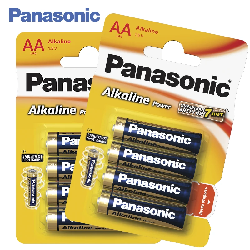 Щелочные батарейки Panasonic LR6REB/4BPR AA 1.5В 8шт. | Электроника