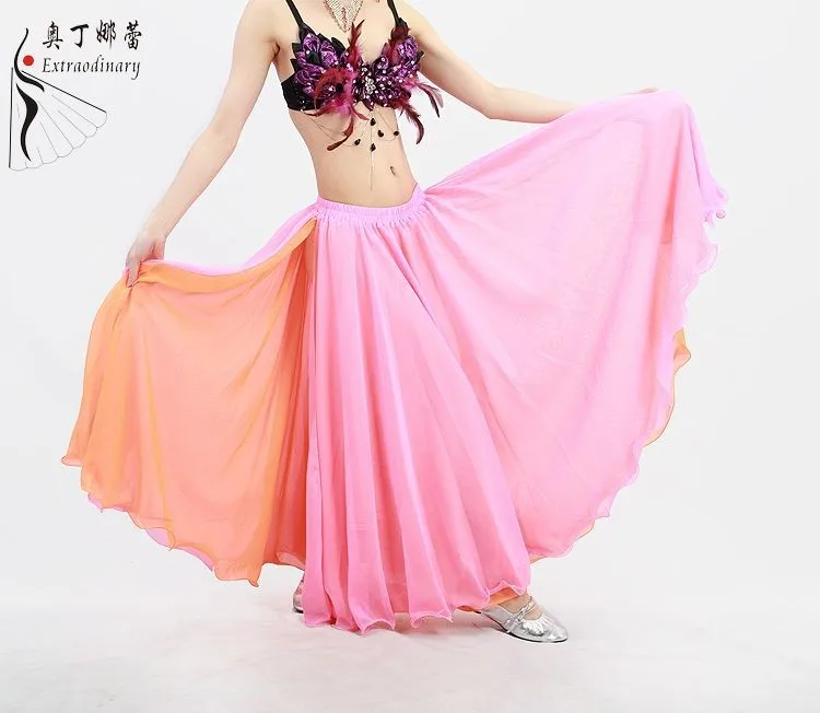 Танца живота Макси шифоновые юбки для танцев BellyDancing юбка Q00586