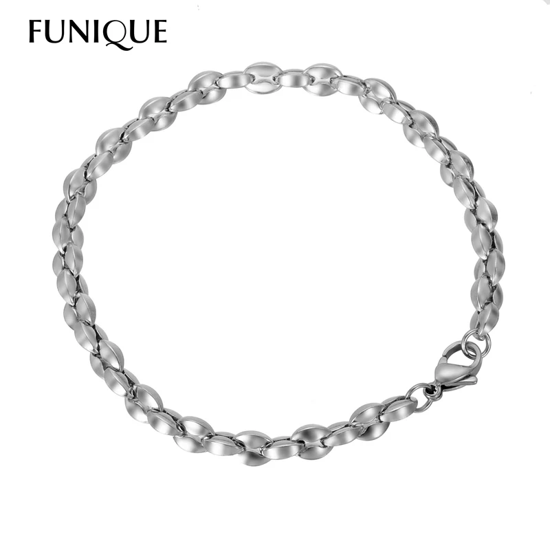 FUNIQUE Женская и мужская трендовая Серебристая цепочка из нержавеющей стали с