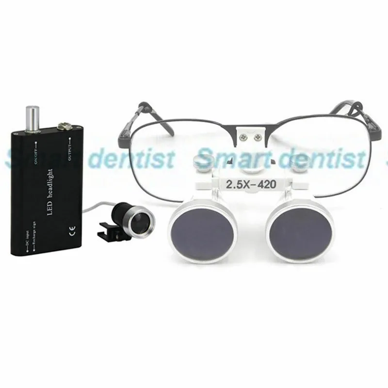 fast shipment 2.5X magnifier with led headlight oral enlarger magnifying lens operating loupe dentistry tool dentistry equipment