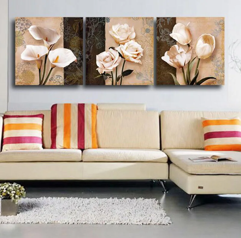 Настенные картины для гостиной картина маслом на холсте 3 предмета Декор