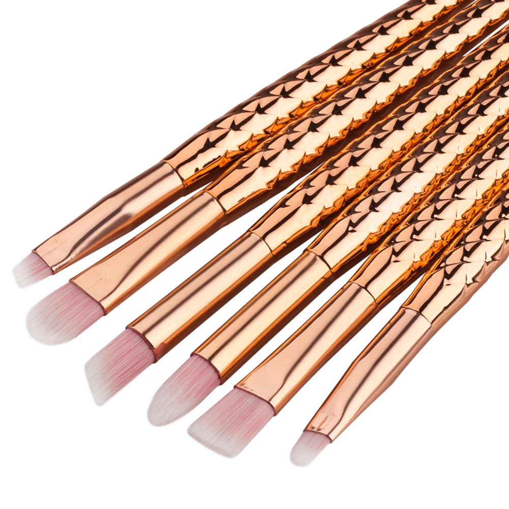 6 шт. Роза Золотой Тон Ручка нейлон волос Основа для макияжа лица Румяна Расчёски