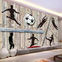 3d wallpaper modern wooden board football sports photo wall murals living room kids bedroom background wall painting home decor