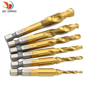 Титановый M2 шестигранный хвостовик ручной Метчик винт из быстрорежущей стали спиральная точка резьба Метрическая заглушка сверла M3 M4 M5 M6 M8 M10 подходит для металлической стали