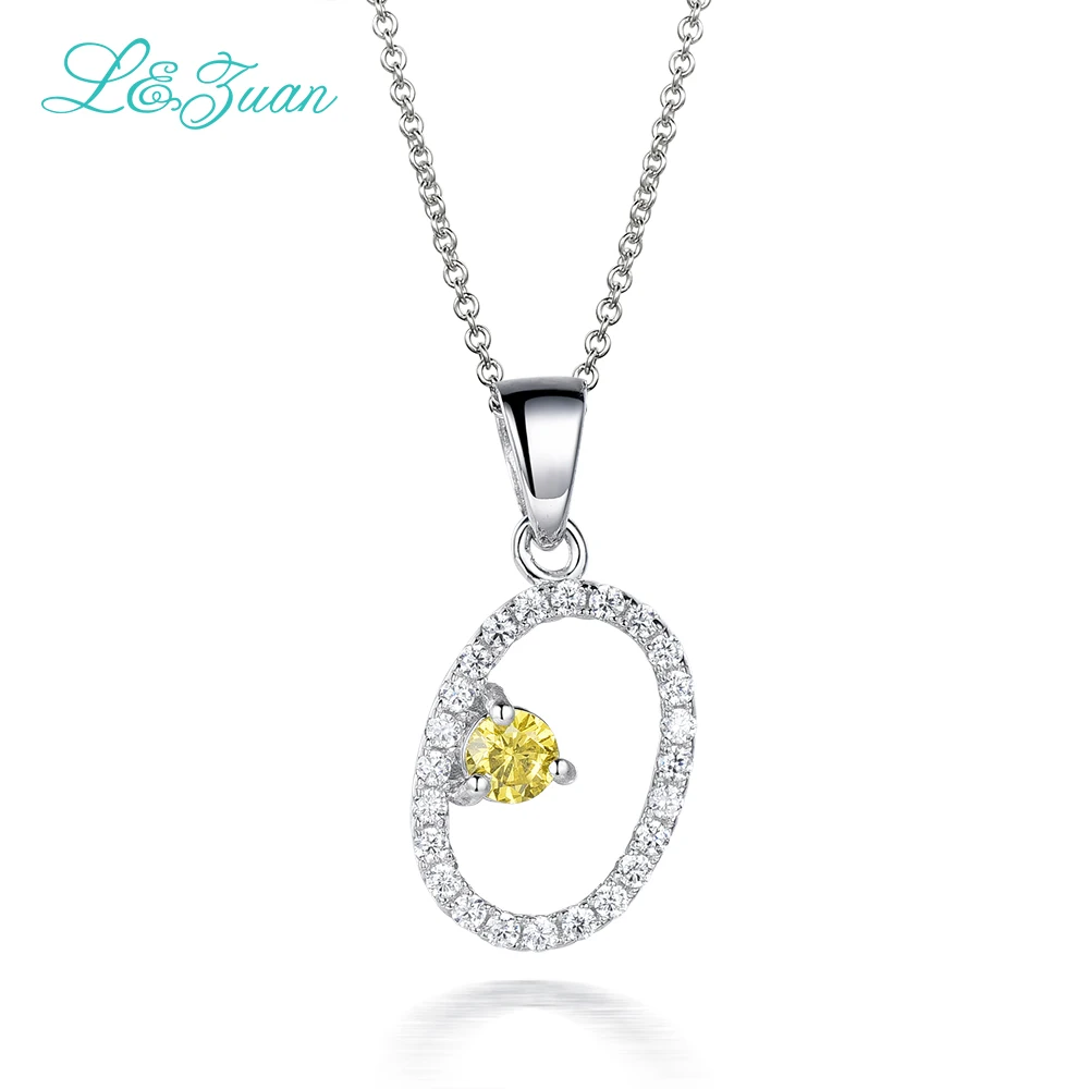 L & zuan S925 Серебряные женские подвески ожерелья Новый Стиль Циркон буквы O 0.93ct