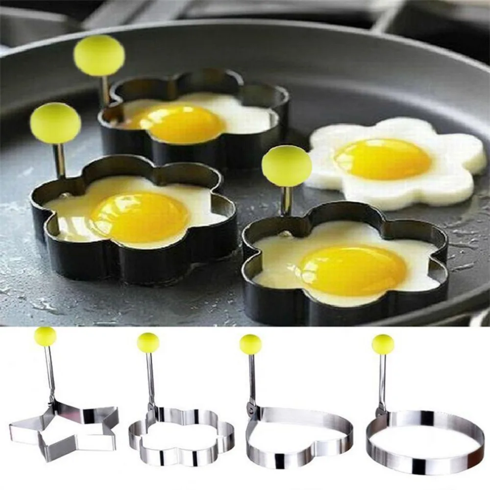 

Stainless Steel Egg Shaper Egg Mold Cooking Tools Pancake Molds Ring Heart Flower Kitchen Gadget