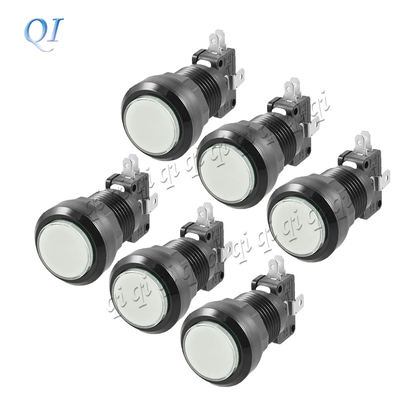 10 компл. 30 мм топ (24 отверстие) черная рамка аркадная Кнопка LED 12V с подсветкой