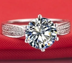 BONZER Роскошные 2CT синтетические бриллианты обручальные кольца из стерлингового серебра обручальные кольца для женщин кольцо для юбилея