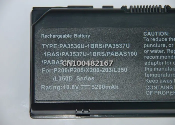 4400 мА/ч, Батарея для Toshiba Equium L350 P200 P300 спутниковый Pro L350 L355 P205 P305 PA3536U-1BRS PA3537U-1BAS PA3537U-1BRS