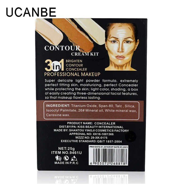 Профессиональные UCANBE 6 цветов крем для Контура комплект Макияж Крышка Акне