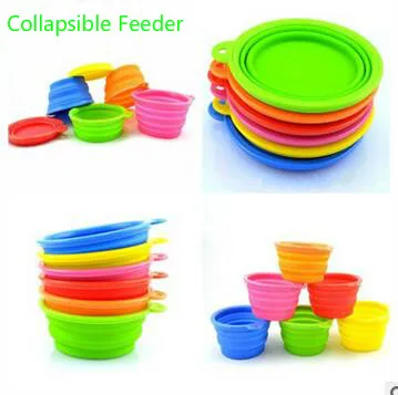 Переносная силиконовая складная миска для кормления собак и кошек путешествий