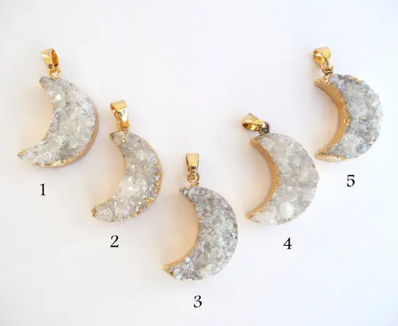 Женское Ожерелье с драгоценными камнями украшенное золотом|pendants for women|moon pendanthalf