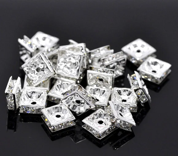 LASPERAL 30 шт. Стразы квадратные разделители бусины подходят браслет в стиле панк