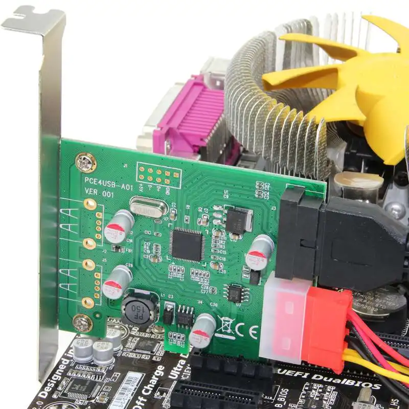 

pci express adapter pci-e card usb 3.0 Expansion Add On Cards Converter With 4 pin + USB 3.0 20pin power supply Connector