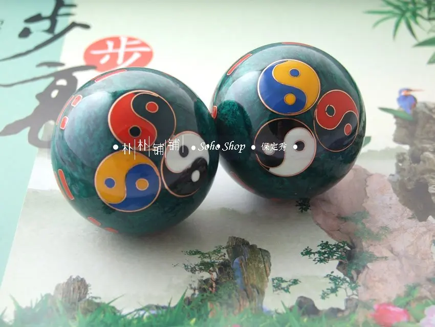 50 мм 40 мм китайские шарики baoding, перегородчатая Taichi дизайн в разных цветах. Chiming Фитнес мяч. Домашний подарок. Бумажная коробка
