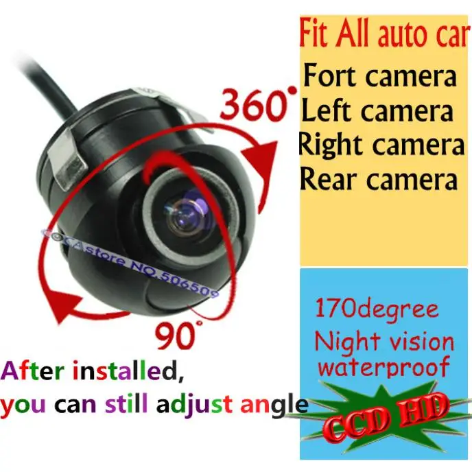 CCD HD камера заднего вида с углом обзора 360 градусов+ монитор с зеркалом для автомобиля " монитор с камерой заднего вида ЖК-видео плеер