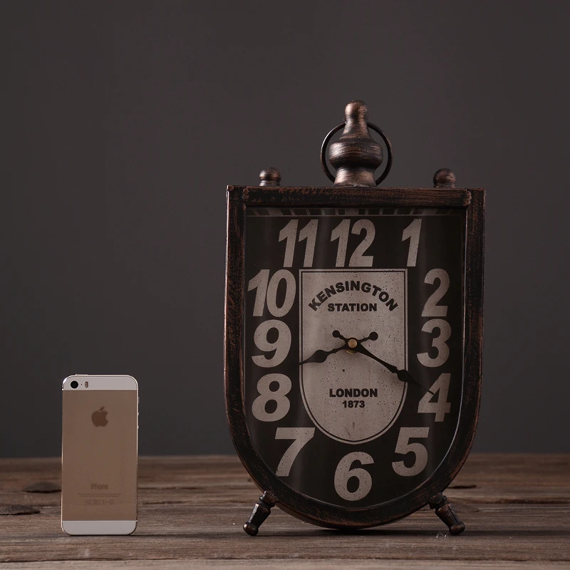 Металлические настольные винтажные часы ручной работы в американском стиле