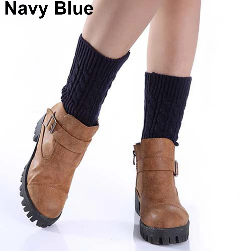 Зимние теплые женские гетры вязаные крючком носки для ботинок с манжетами 1 пара