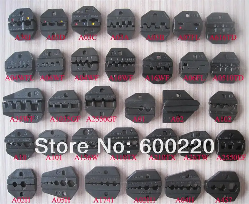 

Replaceable crimping die set for AM-10 Pneumatic Crimping Tools and EM-6B1/2 Electrical Crimping Tools Low priced
