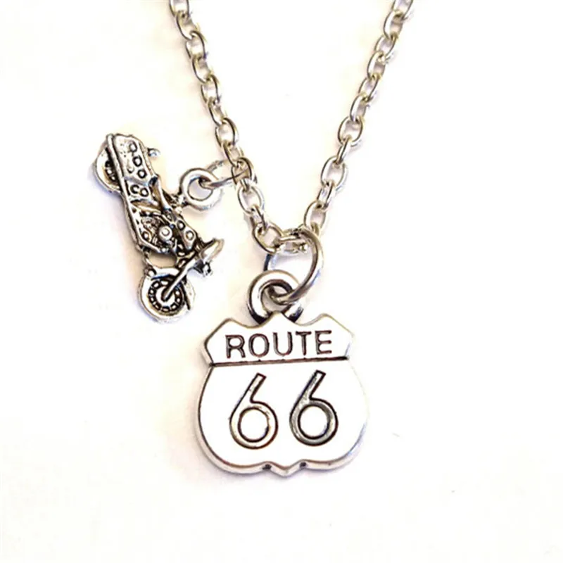 12 шт./лот Route 66 ожерелье подвеска ювелирные изделия велосипед Davidson|jewelry pendant|pendant