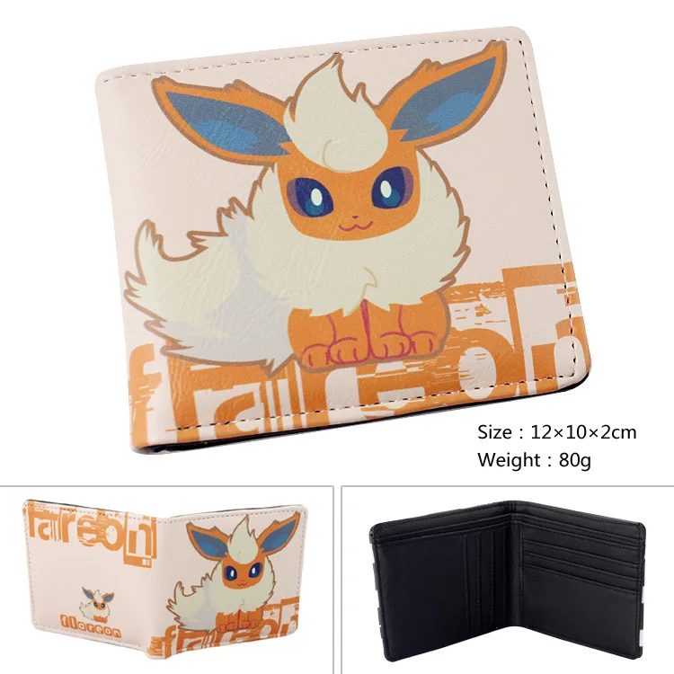 Flareon Eevee красочный PU кошелек W-Аниме Карманный Монстр Пикачу кошелек - Цвет: Flareon
