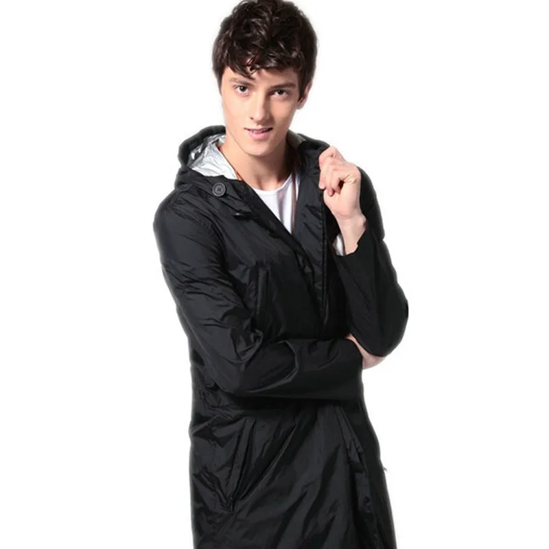 Повседневный мужской плащ с капюшоном из нейлона непромокаемое пончо|raincoat with
