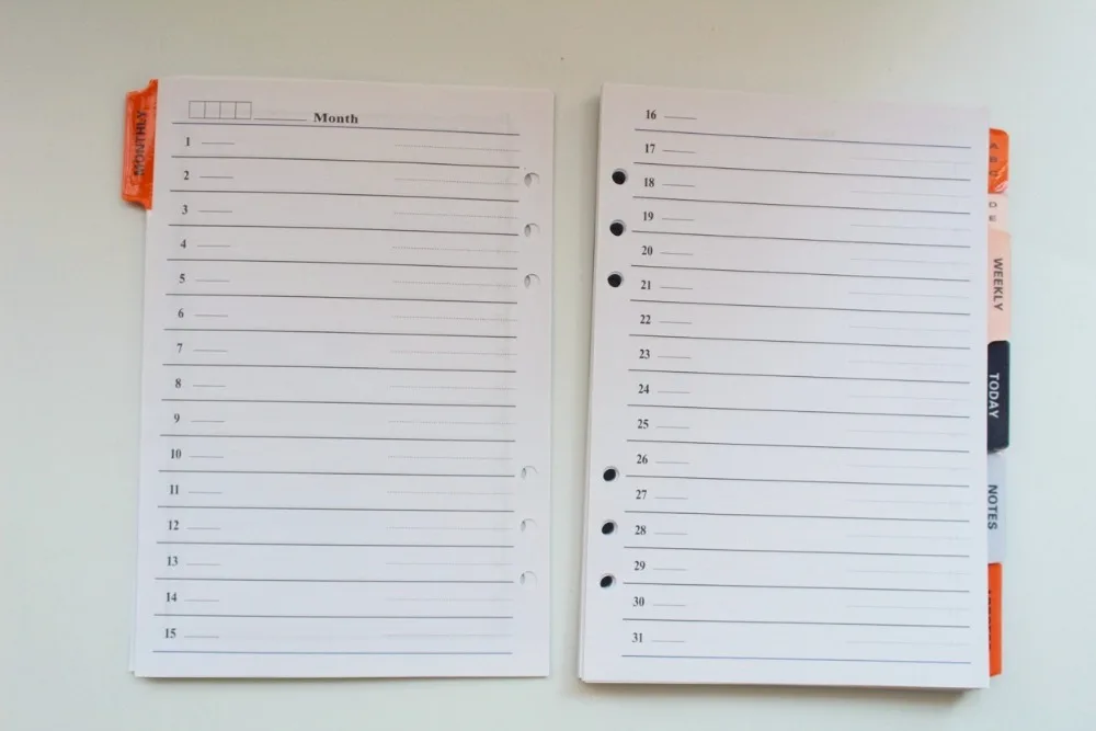 Профессиональная бумага для планировщика деловая А5 А6 А7 спиральная ежедневника