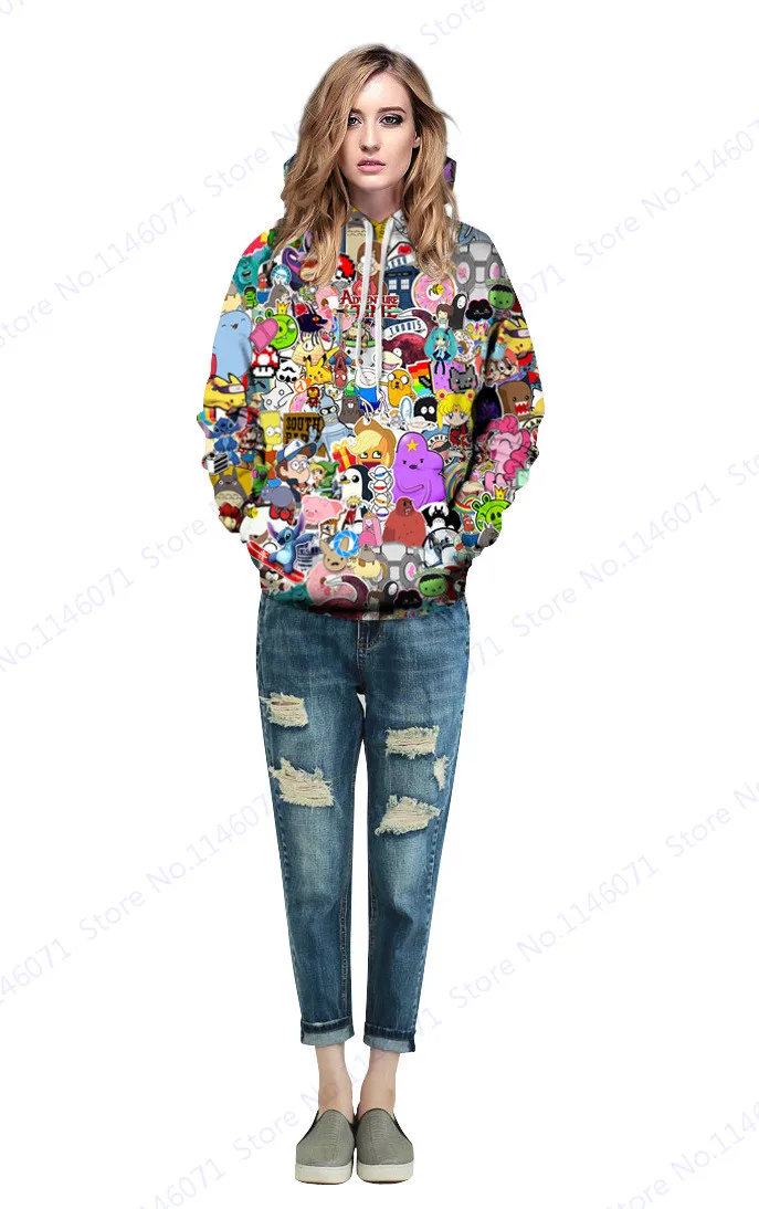 Время приключений Скейтбординг толстовка женская Мультфильм пуловер зима oversize