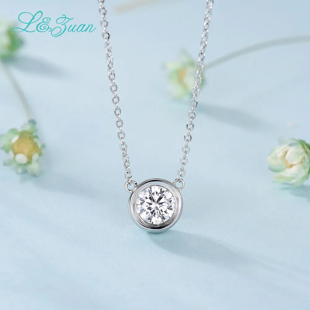I& Zuan, 925 пробы, серебро, 1.4ct, алмазная подвеска, ожерелье для женщин, простое маленькое круглое каменное ожерелье, хорошее ювелирное изделие, подарок для влюбленных