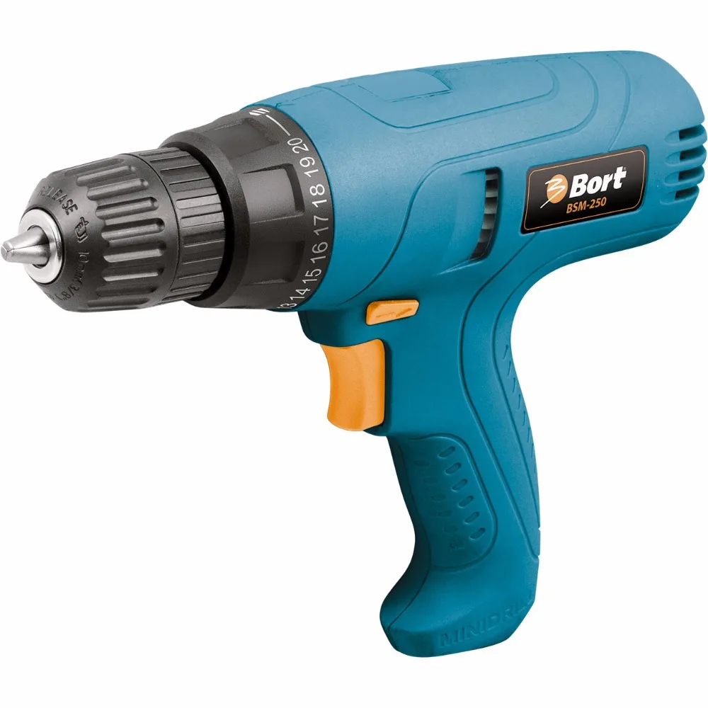 Дрель-шуруповерт электрический BORT BSM-250 (280 Вт регулировка скорости крутящего