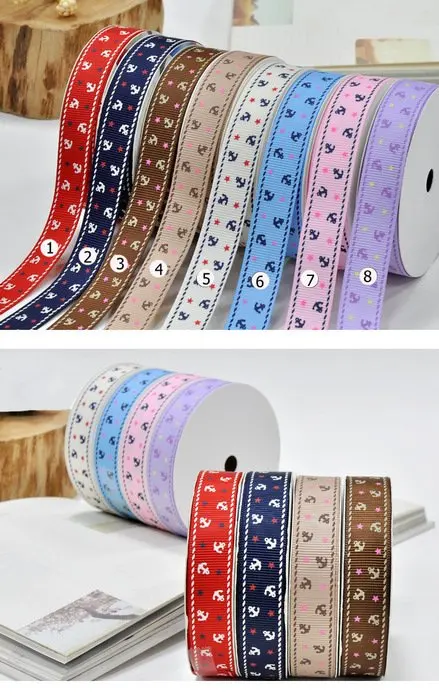 [Iubufigo] "(25 мм) якорь Grosgrain лодка печатные ленты 100 Двор/много