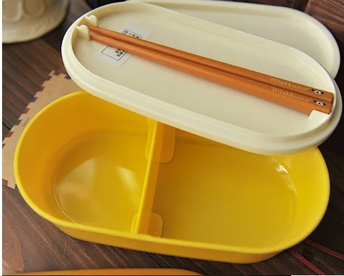 1 шт медведь сохранение тепла двухслойная коробка Rilakkuma Bento Ланч-бокс 16,5*8 см