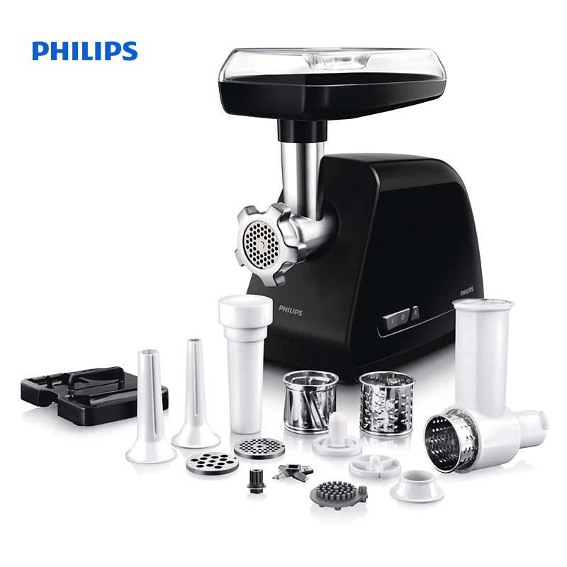 Philips Viva Collection Meat mincer 450 W nominal 1700 blocked 2.7kg/min Black 2 grindings 3 accessory HR2526/90 | Бытовая техника