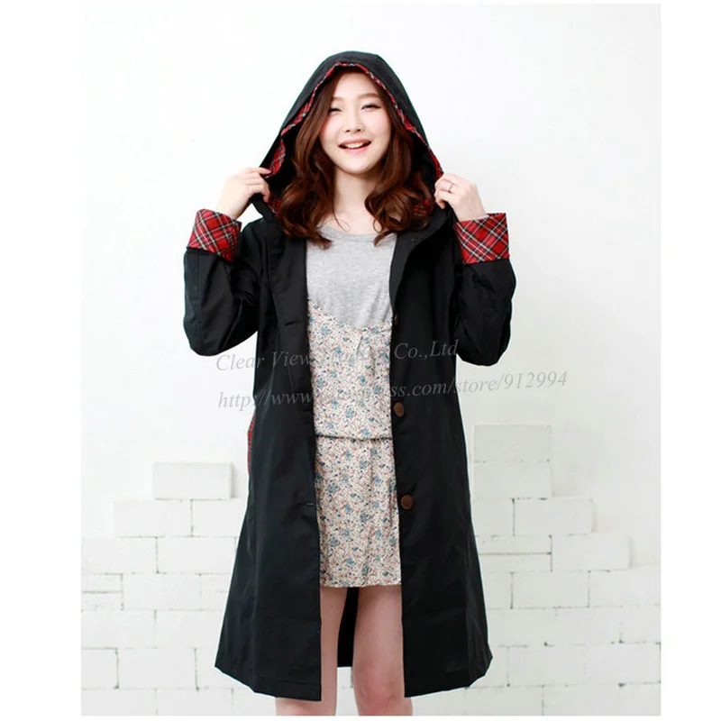Meltset полиэстер плащ стиль женский плащ с капюшоном открытый непромокаемый плащ дышащий дождевик пончо - Цвет: As the picture shown