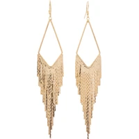 gold tassels long drop earrings for women new jewelry new trendy style long dangle earrings european jewelry