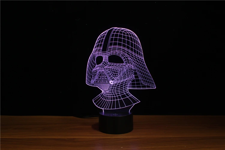 Free Shipping Famous Fantasy Movie Role Souvenir 3D Led Nite Lite Darth Vader Shape with FCC/RoHS Certificate YJM-3066 | Лампы и