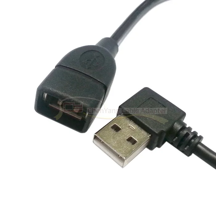 Zihan 480 Мбит/с USB 2,0 Левый Угловой 90 градусов Тип мужчин и женщин Удлинительный кабель 10 см/20 см/40 см
