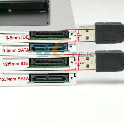 Универсальный 2-й HDD Caddy 12,7 мм адаптер с IDE на SATA для DELL hp ACER BENQ ASUS Ноутбука PATA CD DVD rom Оптический отсек
