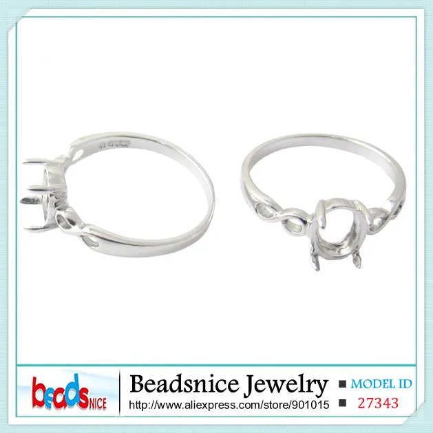 Beadsnice ID27343 овальное полукрепление Кольца Настройки ювелирных аксессуаров diy серебряное кольцо овальный вырез установка для обручального кольца