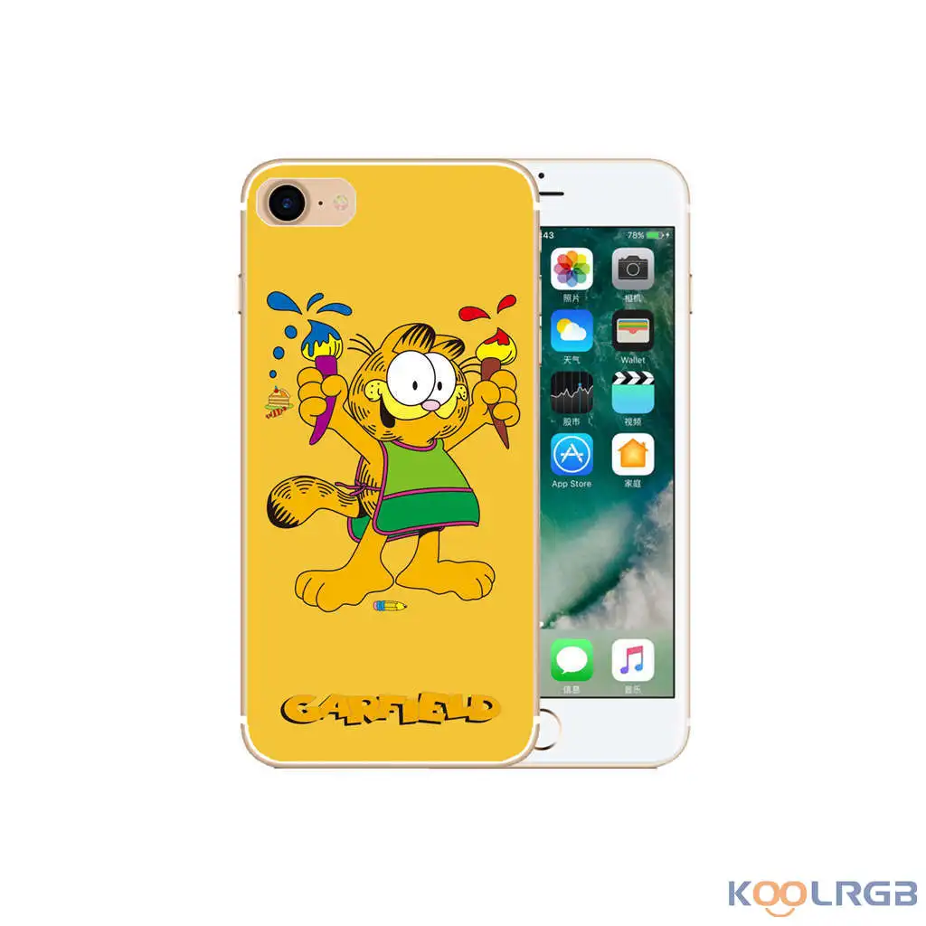 Koolrgb популярных силикона tpu case мода прекрасный печати printed шаблон garfield cat для iphone 7 |