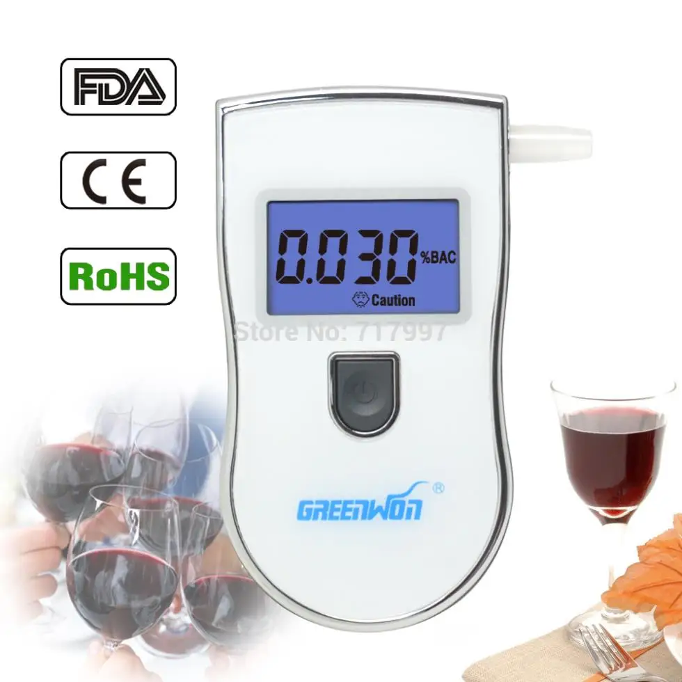 Прямая поставка высокоточный цифровой алкотестер Алкотестер с 5 мундштуками|tester