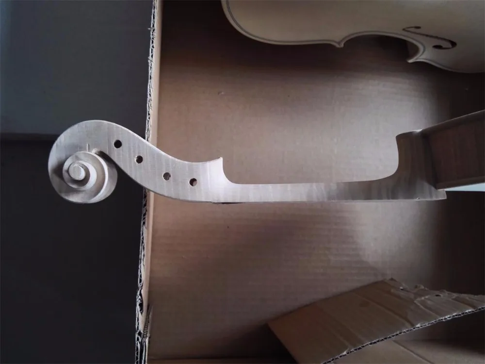Unfinshed Flamed Maple Wood Back White 4/4 Violin Europen Spruce Top |