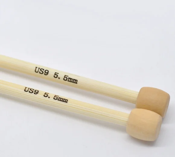 1 пара 23 см бамбуковых спиц SP для вязания (размер США 9/5 5 мм) | Дом и сад