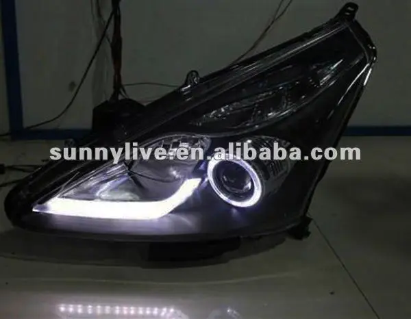 Для NISSAN Tiida светодиодный головной фонарь angel eyes 2011to 2012 год