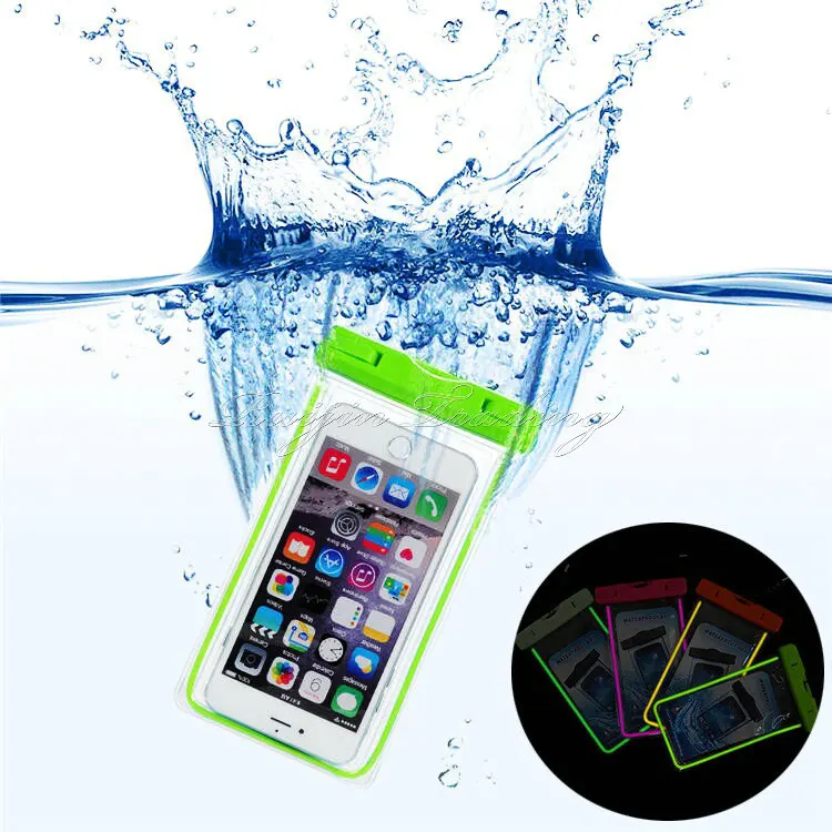 100% герметичны прозрачный Водонепроницаемый люминесцентный мешочек чехол для