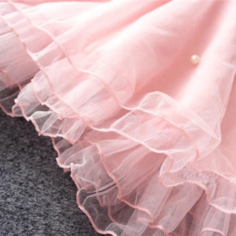 Pink Kids Clothing Summer Dresses For Girls Dress Floral Print Cotton Birthday Party Sundress Baby Children Clothes | Детская одежда и