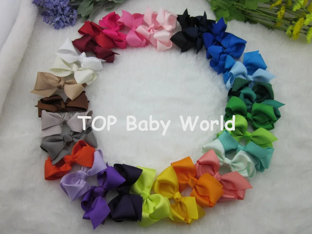 XIMA 640 шт./лот 3 дюймовая атласная лента бантики для волос без зажима Hairbow Детские аксессуары для волос