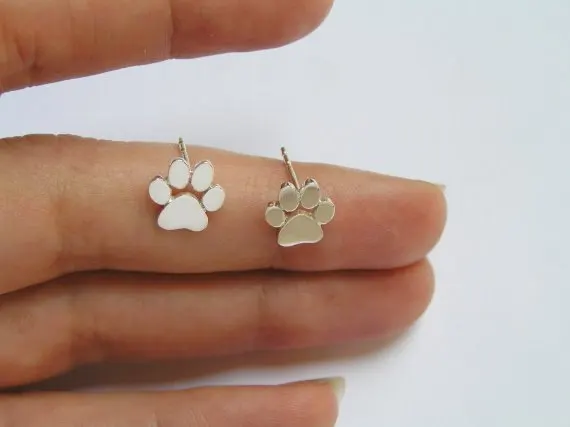 1 шт. серебряная шпилька серьги кошки и собаки печати Стад животных Love Jewelry зампа