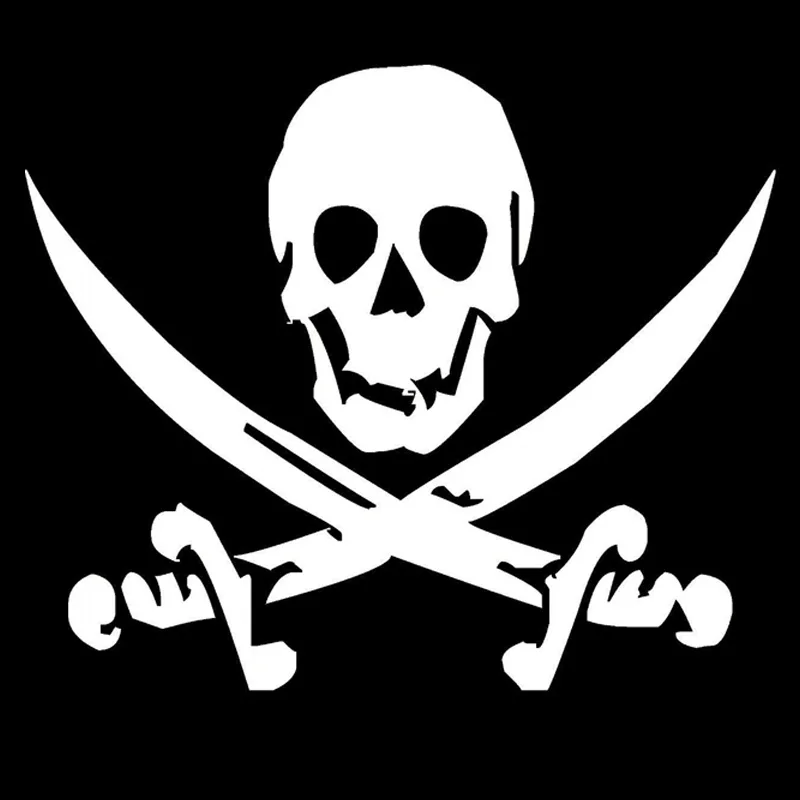 

17.8*14.8CM Double Knife Skull Personality Car Sticker Stylish Car Cover Scratch Window Glass Decorative Decals C4-0289